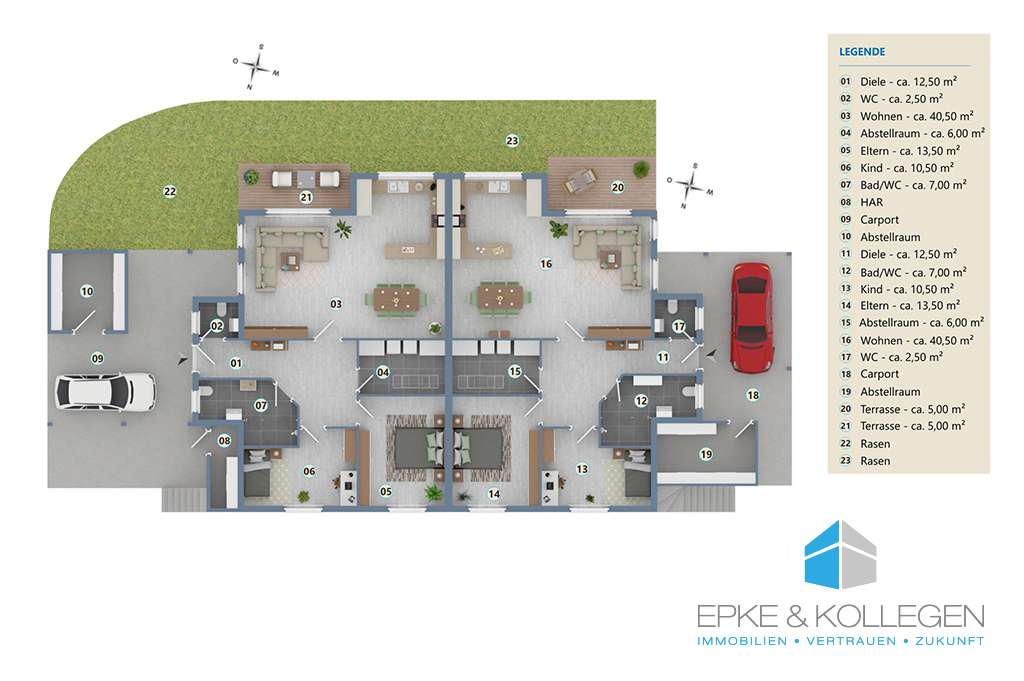 Grundriss EG (Wohnung links)